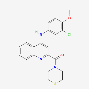 N-(3-chloro-4-methoxyphenyl)-2-(thiomorpholine-4-carbonyl)quinolin-4-amine