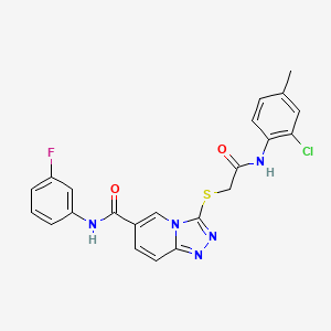 molecular formula C22H17ClFN5O2S B6587254 3-({[(2-chloro-4-methylphenyl)carbamoyl]methyl}sulfanyl)-N-(3-fluorophenyl)-[1,2,4]triazolo[4,3-a]pyridine-6-carboxamide CAS No. 1113121-24-6