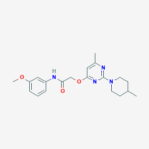 molecular formula C20H26N4O3 B6587260 N-(3-methoxyphenyl)-2-{[6-methyl-2-(4-methylpiperidin-1-yl)pyrimidin-4-yl]oxy}acetamide CAS No. 1226453-67-3