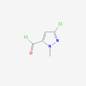molecular formula C5H4Cl2N2O B065873 3-Chloro-1-methyl-1h-pyrazole-5-carbonyl chloride CAS No. 173841-83-3