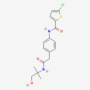 molecular formula C17H19ClN2O3S B6587325 5-chloro-N-(4-{[(1-hydroxy-2-methylpropan-2-yl)carbamoyl]methyl}phenyl)thiophene-2-carboxamide CAS No. 1235621-75-6