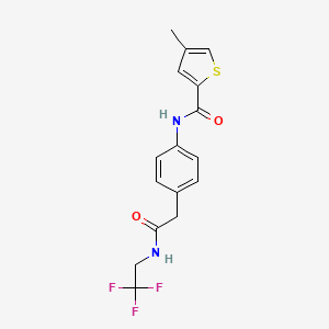 molecular formula C16H15F3N2O2S B6587326 4-methyl-N-(4-{[(2,2,2-trifluoroethyl)carbamoyl]methyl}phenyl)thiophene-2-carboxamide CAS No. 1234939-83-3