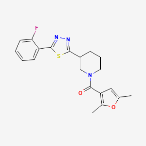 molecular formula C20H20FN3O2S B6587369 1-(2,5-dimethylfuran-3-carbonyl)-3-[5-(2-fluorophenyl)-1,3,4-thiadiazol-2-yl]piperidine CAS No. 1219912-46-5