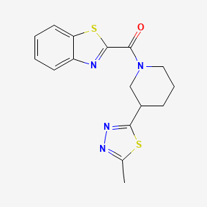molecular formula C16H16N4OS2 B6587379 2-[3-(5-methyl-1,3,4-thiadiazol-2-yl)piperidine-1-carbonyl]-1,3-benzothiazole CAS No. 1219904-07-0