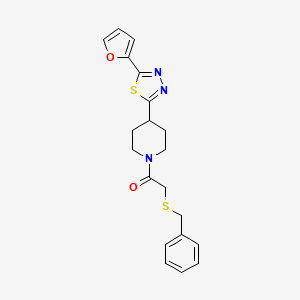 molecular formula C20H21N3O2S2 B6587395 2-(benzylsulfanyl)-1-{4-[5-(furan-2-yl)-1,3,4-thiadiazol-2-yl]piperidin-1-yl}ethan-1-one CAS No. 1226427-64-0