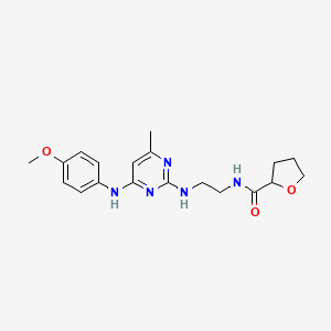 N-[2-({4-[(4-methoxyphenyl)amino]-6-methylpyrimidin-2-yl}amino)ethyl]oxolane-2-carboxamide