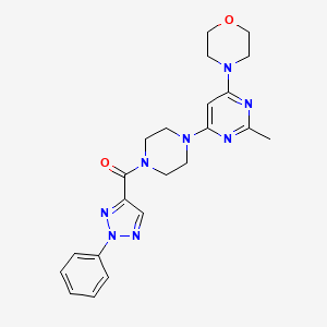 molecular formula C22H26N8O2 B6587429 4-{2-methyl-6-[4-(2-phenyl-2H-1,2,3-triazole-4-carbonyl)piperazin-1-yl]pyrimidin-4-yl}morpholine CAS No. 1251545-64-8