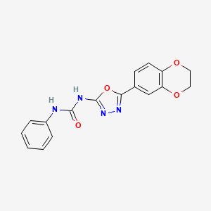 molecular formula C17H14N4O4 B6587433 3-[5-(2,3-dihydro-1,4-benzodioxin-6-yl)-1,3,4-oxadiazol-2-yl]-1-phenylurea CAS No. 1219842-64-4