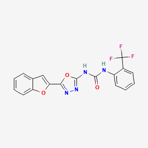 molecular formula C18H11F3N4O3 B6587441 3-[5-(1-benzofuran-2-yl)-1,3,4-oxadiazol-2-yl]-1-[2-(trifluoromethyl)phenyl]urea CAS No. 1219906-92-9