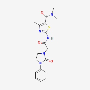 molecular formula C18H21N5O3S B6587465 N,N,4-trimethyl-2-[2-(2-oxo-3-phenylimidazolidin-1-yl)acetamido]-1,3-thiazole-5-carboxamide CAS No. 1251546-05-0