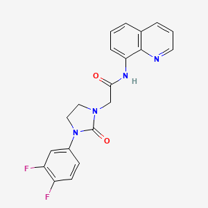 molecular formula C20H16F2N4O2 B6587475 2-[3-(3,4-difluorophenyl)-2-oxoimidazolidin-1-yl]-N-(quinolin-8-yl)acetamide CAS No. 1251556-90-7