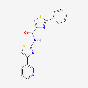 molecular formula C18H12N4OS2 B6587486 2-phenyl-N-[4-(pyridin-3-yl)-1,3-thiazol-2-yl]-1,3-thiazole-4-carboxamide CAS No. 1226437-24-6
