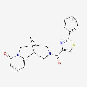 molecular formula C21H19N3O2S B6587505 11-(2-phenyl-1,3-thiazole-4-carbonyl)-7,11-diazatricyclo[7.3.1.0^{2,7}]trideca-2,4-dien-6-one CAS No. 1251614-74-0