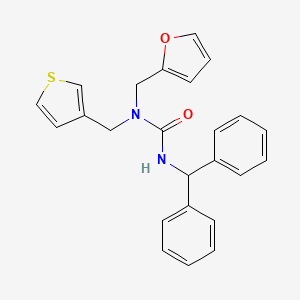 1-(diphenylmethyl)-3-[(furan-2-yl)methyl]-3-[(thiophen-3-yl)methyl]urea