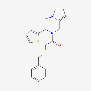 molecular formula C20H22N2OS2 B6587513 2-(benzylsulfanyl)-N-[(1-methyl-1H-pyrrol-2-yl)methyl]-N-[(thiophen-2-yl)methyl]acetamide CAS No. 1251708-45-8