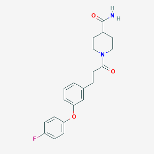 molecular formula C21H23FN2O3 B6587536 1-{3-[3-(4-fluorophenoxy)phenyl]propanoyl}piperidine-4-carboxamide CAS No. 1207019-71-3