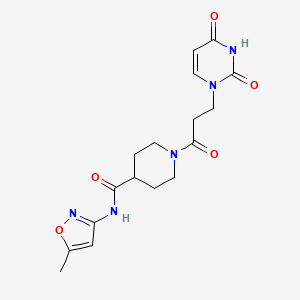 1-[3-(2,4-dioxo-1,2,3,4-tetrahydropyrimidin-1-yl)propanoyl]-N-(5-methyl-1,2-oxazol-3-yl)piperidine-4-carboxamide