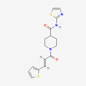 molecular formula C16H17N3O2S2 B6587557 N-(1,3-thiazol-2-yl)-1-[(2E)-3-(thiophen-2-yl)prop-2-enoyl]piperidine-4-carboxamide CAS No. 1226487-85-9