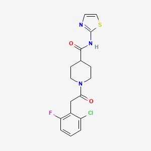 molecular formula C17H17ClFN3O2S B6587559 1-[2-(2-chloro-6-fluorophenyl)acetyl]-N-(1,3-thiazol-2-yl)piperidine-4-carboxamide CAS No. 1219901-49-1