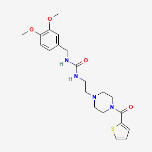 molecular formula C21H28N4O4S B6587564 1-[(3,4-dimethoxyphenyl)methyl]-3-{2-[4-(thiophene-2-carbonyl)piperazin-1-yl]ethyl}urea CAS No. 1207034-16-9
