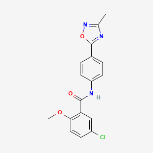 molecular formula C17H14ClN3O3 B6587566 5-chloro-2-methoxy-N-[4-(3-methyl-1,2,4-oxadiazol-5-yl)phenyl]benzamide CAS No. 1226435-67-1