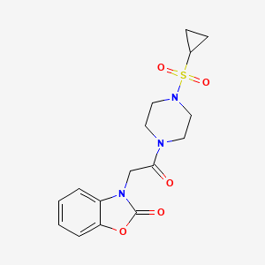 molecular formula C16H19N3O5S B6587578 3-{2-[4-(cyclopropanesulfonyl)piperazin-1-yl]-2-oxoethyl}-2,3-dihydro-1,3-benzoxazol-2-one CAS No. 1219841-71-0