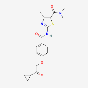 molecular formula C19H21N3O4S B6587584 2-[4-(2-cyclopropyl-2-oxoethoxy)benzamido]-N,N,4-trimethyl-1,3-thiazole-5-carboxamide CAS No. 1226427-71-9