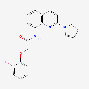 molecular formula C21H16FN3O2 B6587625 2-(2-fluorophenoxy)-N-[2-(1H-pyrrol-1-yl)quinolin-8-yl]acetamide CAS No. 1226448-72-1