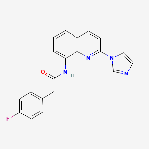 2-(4-fluorophenyl)-N-[2-(1H-imidazol-1-yl)quinolin-8-yl]acetamide