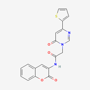 N-(2-oxo-2H-chromen-3-yl)-2-[6-oxo-4-(thiophen-2-yl)-1,6-dihydropyrimidin-1-yl]acetamide