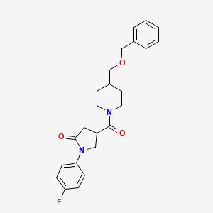 molecular formula C24H27FN2O3 B6587653 4-{4-[(benzyloxy)methyl]piperidine-1-carbonyl}-1-(4-fluorophenyl)pyrrolidin-2-one CAS No. 1226450-62-9