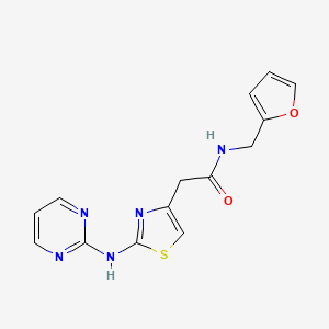 molecular formula C14H13N5O2S B6587663 N-[(furan-2-yl)methyl]-2-{2-[(pyrimidin-2-yl)amino]-1,3-thiazol-4-yl}acetamide CAS No. 1226437-83-7