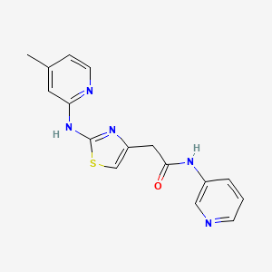molecular formula C16H15N5OS B6587670 2-{2-[(4-methylpyridin-2-yl)amino]-1,3-thiazol-4-yl}-N-(pyridin-3-yl)acetamide CAS No. 1226447-12-6