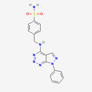 4-[({7-phenyl-7H-pyrazolo[3,4-d][1,2,3]triazin-4-yl}amino)methyl]benzene-1-sulfonamide
