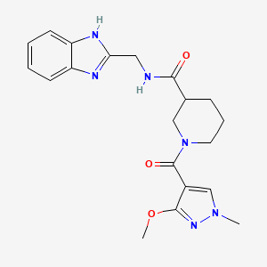 molecular formula C20H24N6O3 B6587703 N-[(1H-1,3-benzodiazol-2-yl)methyl]-1-(3-methoxy-1-methyl-1H-pyrazole-4-carbonyl)piperidine-3-carboxamide CAS No. 1226436-87-8