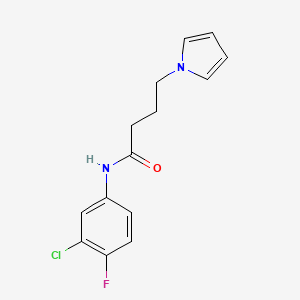 molecular formula C14H14ClFN2O B6587713 N-(3-chloro-4-fluorophenyl)-4-(1H-pyrrol-1-yl)butanamide CAS No. 1251557-95-5