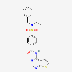 molecular formula C22H20N4O3S2 B6587729 4-[benzyl(ethyl)sulfamoyl]-N-{thieno[2,3-d]pyrimidin-4-yl}benzamide CAS No. 1235211-93-4