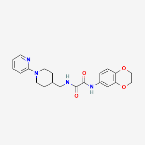 molecular formula C21H24N4O4 B6587744 N'-(2,3-dihydro-1,4-benzodioxin-6-yl)-N-{[1-(pyridin-2-yl)piperidin-4-yl]methyl}ethanediamide CAS No. 1235288-81-9
