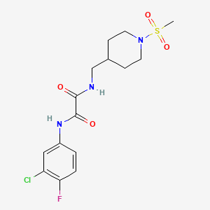 molecular formula C15H19ClFN3O4S B6587759 N'-(3-chloro-4-fluorophenyl)-N-[(1-methanesulfonylpiperidin-4-yl)methyl]ethanediamide CAS No. 1234991-40-2