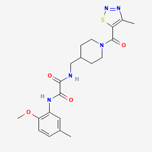 N'-(2-methoxy-5-methylphenyl)-N-{[1-(4-methyl-1,2,3-thiadiazole-5-carbonyl)piperidin-4-yl]methyl}ethanediamide