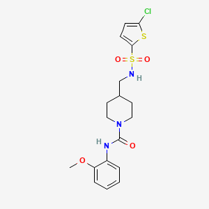 molecular formula C18H22ClN3O4S2 B6587797 4-[(5-chlorothiophene-2-sulfonamido)methyl]-N-(2-methoxyphenyl)piperidine-1-carboxamide CAS No. 1235389-92-0