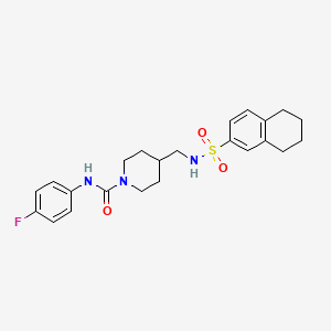 molecular formula C23H28FN3O3S B6587802 N-(4-fluorophenyl)-4-[(5,6,7,8-tetrahydronaphthalene-2-sulfonamido)methyl]piperidine-1-carboxamide CAS No. 1235068-75-3