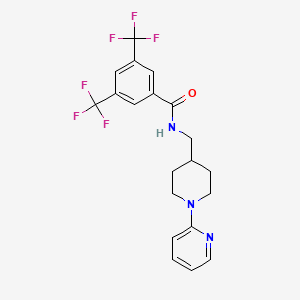 molecular formula C20H19F6N3O B6587810 N-{[1-(pyridin-2-yl)piperidin-4-yl]methyl}-3,5-bis(trifluoromethyl)benzamide CAS No. 1234985-80-8