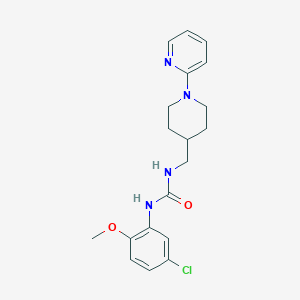molecular formula C19H23ClN4O2 B6587815 3-(5-chloro-2-methoxyphenyl)-1-{[1-(pyridin-2-yl)piperidin-4-yl]methyl}urea CAS No. 1234920-59-2