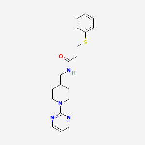 molecular formula C19H24N4OS B6587822 3-(phenylsulfanyl)-N-{[1-(pyrimidin-2-yl)piperidin-4-yl]methyl}propanamide CAS No. 1234809-68-7