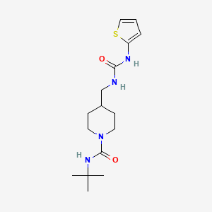 N-tert-butyl-4-({[(thiophen-2-yl)carbamoyl]amino}methyl)piperidine-1-carboxamide