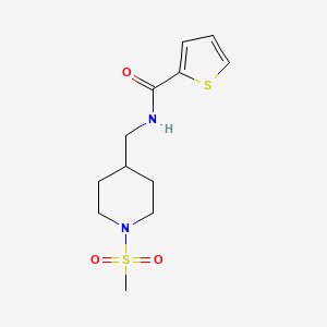 molecular formula C12H18N2O3S2 B6587867 N-[(1-methanesulfonylpiperidin-4-yl)methyl]thiophene-2-carboxamide CAS No. 1234980-89-2