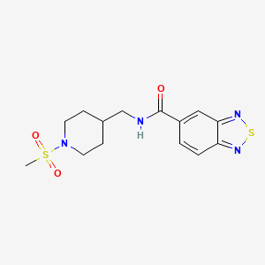molecular formula C14H18N4O3S2 B6587888 N-[(1-methanesulfonylpiperidin-4-yl)methyl]-2,1,3-benzothiadiazole-5-carboxamide CAS No. 1235059-32-1