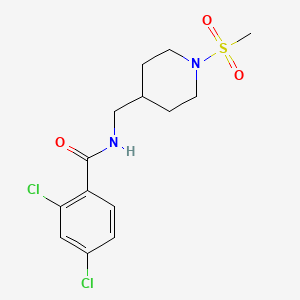 2,4-dichloro-N-[(1-methanesulfonylpiperidin-4-yl)methyl]benzamide
