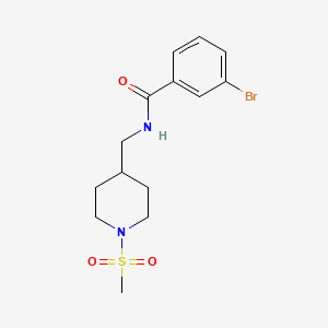 molecular formula C14H19BrN2O3S B6587910 3-bromo-N-[(1-methanesulfonylpiperidin-4-yl)methyl]benzamide CAS No. 1234909-90-0